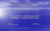 La qualità di vita nel paziente disfagico: studio preliminare.