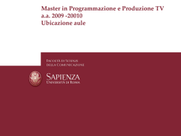 Diapositiva 1 - Master in Programmazione e Produzione Televisiva