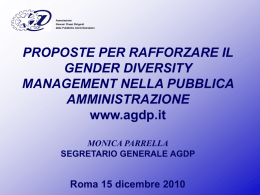 Presentazione proposte dell`Agdp