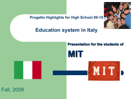 Progetto Highlights for High School 09-10 Education