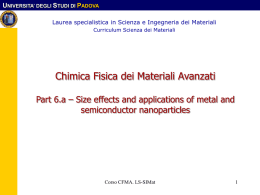 universita` degli studi di padova - Dipartimento di Scienze Chimiche