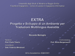 EXTRA Progetto e Sviluppo di un Ambiente per Traduzioni