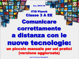 Comunicazione e nuove tecnologie - ITIS Planck