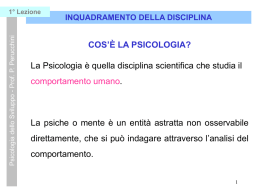 INQUADRAMENTO DELLA DISCIPLINA