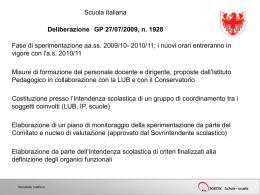 Schede presentazione Delibera GP 1928/2009