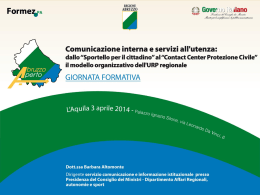 Diapositiva 1 - Formez - Monitoraggio progetti