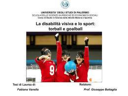 La disabilità visiva e lo sport - Università degli Studi di Palermo