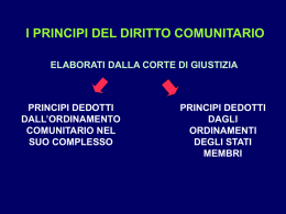 Diapositiva 1 - Corso di Diritto dell`Unione Europea