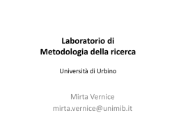 Metodologia della Ricerca - Esercitazione Statistica