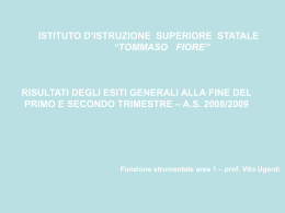 esiti dei risultati trimestrali sede di modugno as 2008/2009 n. alunni