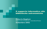 Il supporto informatico alle biblioteche astronomiche