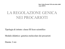 la regolazione genica nei procarioti