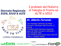 27/11/2010: Relazione al Convegno di La Spezia: SIDS SIUD e ALTE