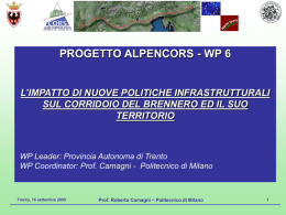 Camagni - Politecnico di Milano - La nuova ferrovia del Brennero