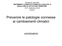 Prevenire le patologie connesse ai cambiamenti climatici