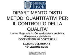 Diapositiva 1 - Piattaforma Unica della didattica:Universita` degli