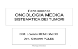 Oncologia sistematica - Corso di Laurea in Infermieristica