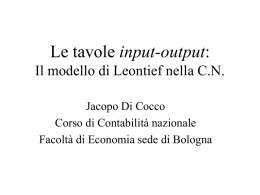 Le tavole input