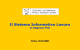 Il Sistema Informativo Lavoro in Friuli Venezia Giulia