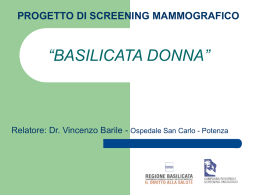 Presentazione progetto di screening