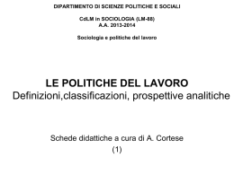 Diapositiva 1 - Facolt&agrave; di Scienze Politiche