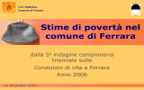 Stime di povertà nel comune di Ferrara