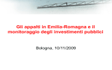 Gli appalti in Emilia-Romagna e il monitoraggio degli