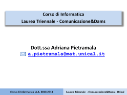 slide - Dipartimento di Matematica e Informatica