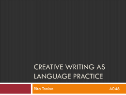 Creative writing as language practice