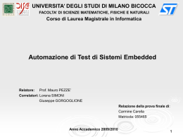 Una metodologia per il controllo della qualità di software sviluppato