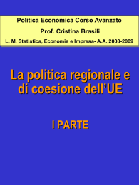 La politica regionale e di Coesione dell`UE (parte I)