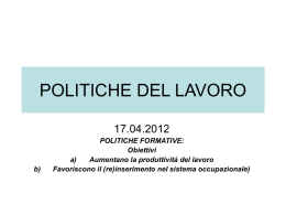 POLITICHE DEL LAVORO