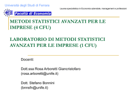 Metodi statistici avanzati per le imprese