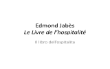 Edmond Jabès Le Livre de l`hospitalité