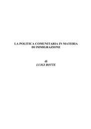 La politica comunitaria in materia di immigrazione