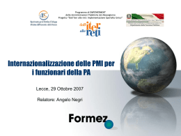 Internazionalizzazione delle PMI per i funzionari della PA