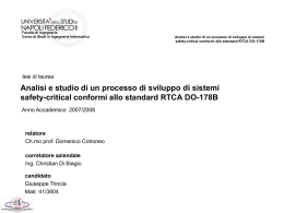 Analisi e studio di un processo di sviluppo di sistemi safety