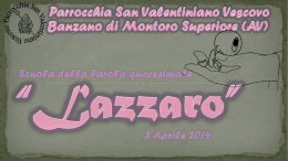 lectio divina LAZZARO - Parrocchia San Valentiniano Vescovo