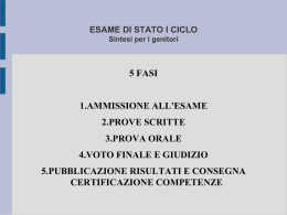 ESAME DI STATO I CICLO - Benvenuto in ICS Montelabbate