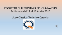 PROGETTO DI ALTERNANZA SCUOLA