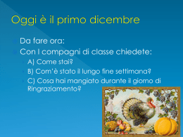 Oggi è il primo dicembre