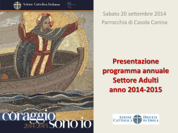 Presentazione programma Adulti 2014-15