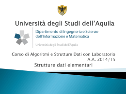 Strutture dati elementari - University of L`Aquila