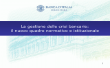 La gestione delle crisi bancarie