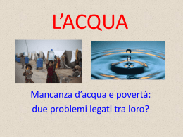 l`acqua e la povertà nel mondo