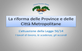 La riforma delle Province e delle Città Metropolitane