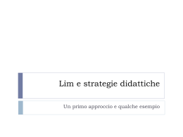 Lim, strategie didattiche (solo strategie della