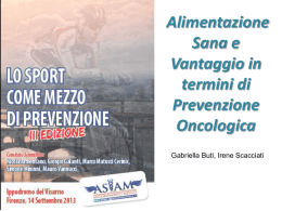 Alimentazione Sana e vantaggio in termini di Prevenzione