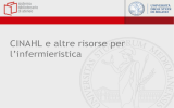 Cinahl e altre risorse per l`infermieristica