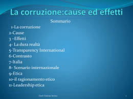 La corruzione:cause ed effetti